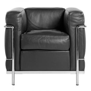 Cassina 2 Grand Confort, petit modèle fauteuil zwart leer 